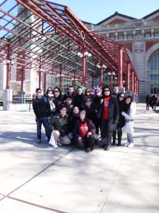 Studenti e docenti a Ellis Island