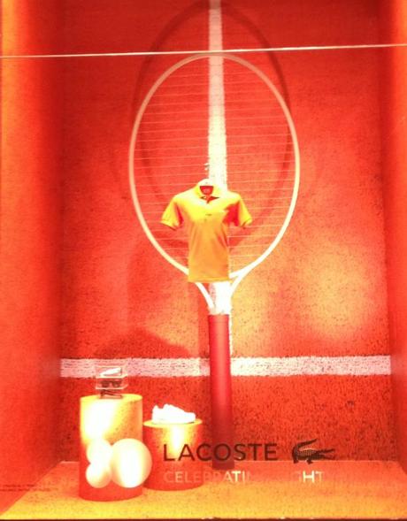 party Lacoste 80 anni vetrina la rinascente milano tennis