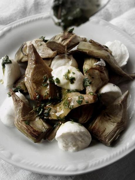 “Caprese”con carciofi arrostiti. La volontà anevrotica.