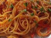 Spaghetti crema peperoni polipo.