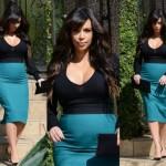 Kim Kardashian, incinta, non rinuncia ad abiti super attillati