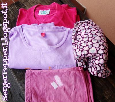 Pink refashion (FREE PATTERN) - Raglan Shirts with Skirt - Maglie rosa con la gonna!