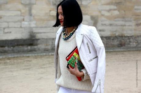 In the Street...White Perfecto...Chiodo Mania, Paris & Milan