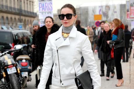 In the Street...White Perfecto...Chiodo Mania, Paris & Milan