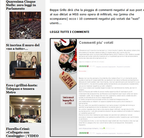 Off Topics del 28 Marzo - I commenti sul blog di Beppe Grillo che non troverete più