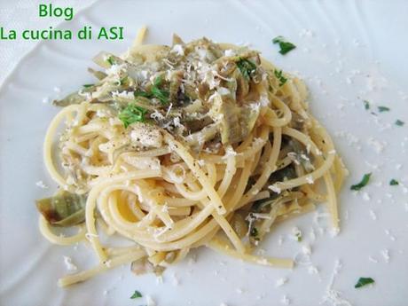 pasta carciofi cacio e pepe la cucina di ASI