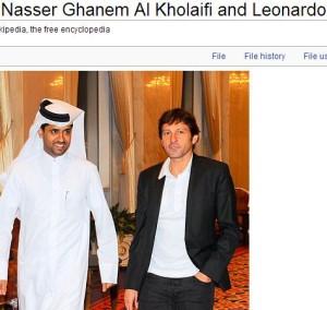 Nasser al Khelaifi su Wikipedia