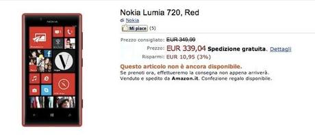 Nokia Lumia 720 con Amazon Italia si abbassa il prezzo