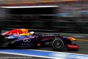 Sebastian Vettel (Red Bull) - on P Zero white medium compounds