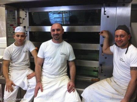 Ivan, Luca e Marco davanti al forno
