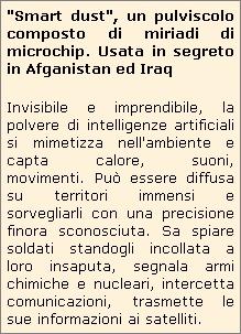 Attivare una sorveglianza persistente: la forma, la funzione ed futuro della polvere intelligente