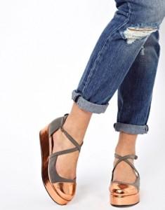 asos flatform grigio rosa