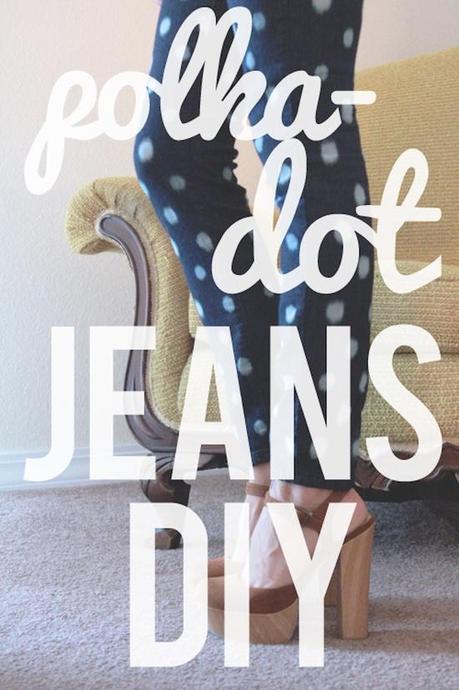 Will do this with smaller dots. Polka Dot Jeans DIY