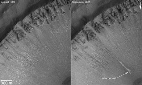 New Gully Deposit in a Crater in the Centauri Montes Region