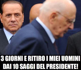 Berlusconi contrariato dall'Operazione dei 10 saggi.