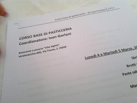 Corso di pasticceria - prima lezione