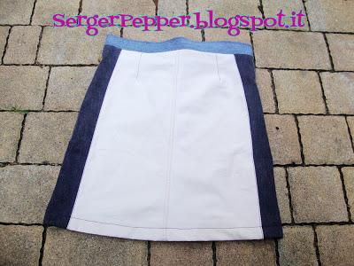 SergerPepper-From Pants To Skirt Refashion - Self Drafted Pattern