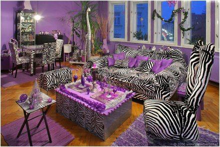 salotto viola zebrato