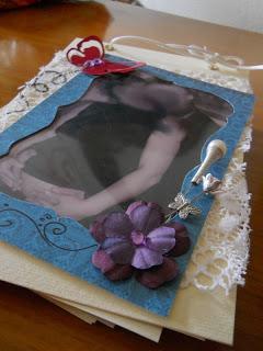 Un album scrap per gravidanza e un guestbook per Comunione con scatola