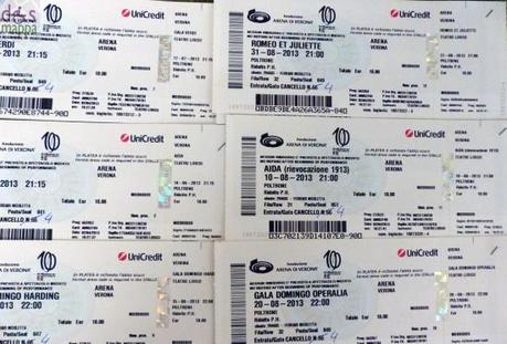 biglietti ridotti disabili per le prime di tutte le opere all'arena di verona per il centenario di aida e del festival lirico