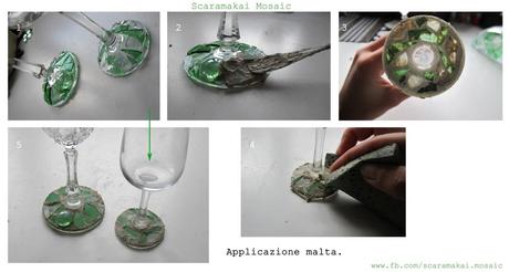 Scaramakai Mosaic: DIY calici verde bottiglia - tutorial #1