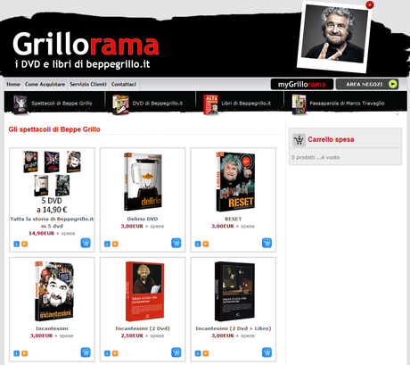 La bancarella di Beppe Grillo (...come s'offre...)