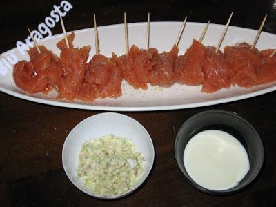 Appetizer di salmone e pistacchi americani