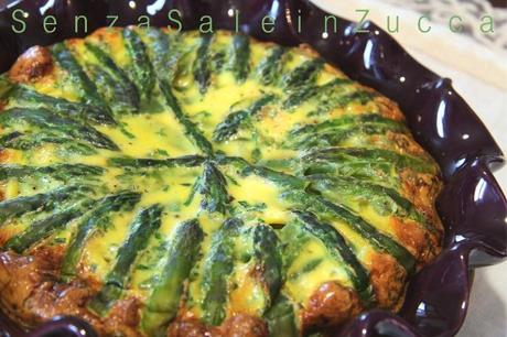 E' arrivata la primavera (almeno nei piatti): clafoutis di asparagi, taccole e piselli.