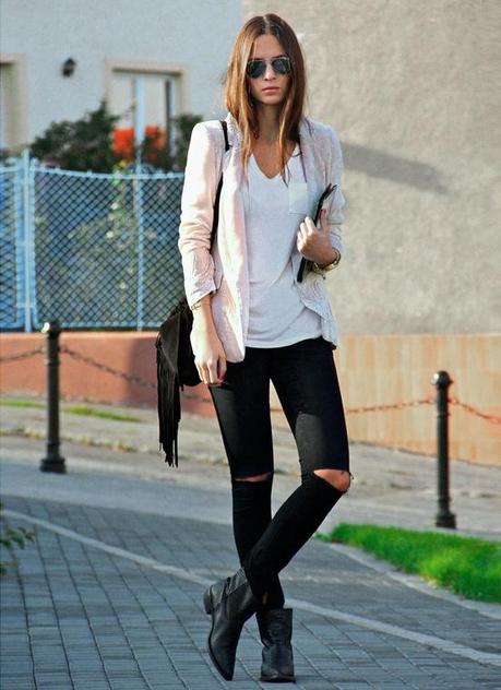 Black ripped jeans