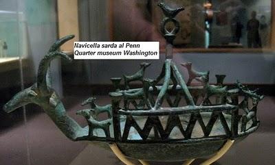 Bronzetti sardi: Scultura di navicella nuragica esposta al Museo Archeologico di Washington