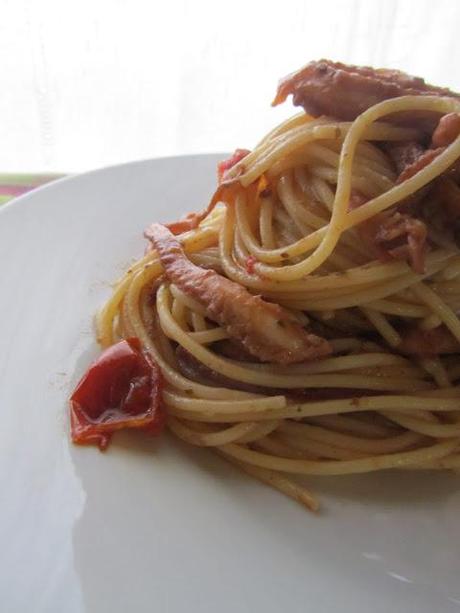 Spaghetti con Guazzetto di Totani Affogati della Mutter .