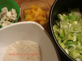 Risotto con bottarga, arancia e porri