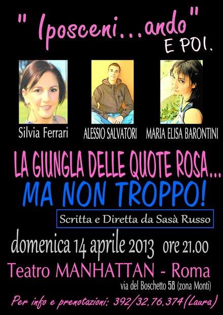 La giungla delle quote rosa … ma non troppo, al Teatro Manhattan