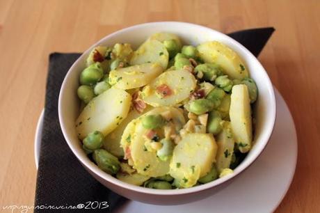 Insalata di patate novelle, fave e pancetta