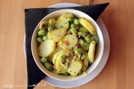 Insalata di patate novelle, fave e pancetta