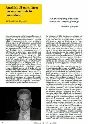 Webzine 2/2013, La difficoltà dell'inizio, Il coraggio del primo passo