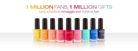 Iniziativa Kiko: Smalto omaggio per festeggiare 1 milione di fans su facebook