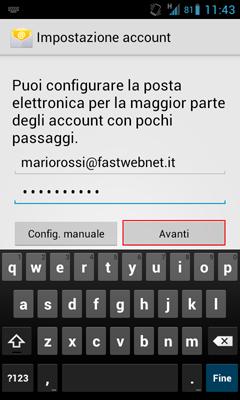 Come configurare Email con Fastweb su dispositivi Google Android.