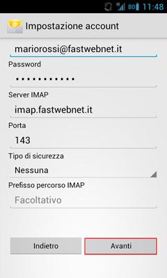 Come configurare Email con Fastweb su dispositivi Google Android.