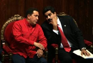 Maduro, Venezuela, Capriles,Hugo Chavez, left, Venezuela's president, speaks with Nicola