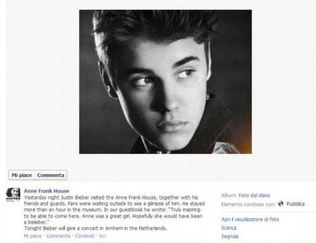 Justin Bieber, gaffe clamorosa