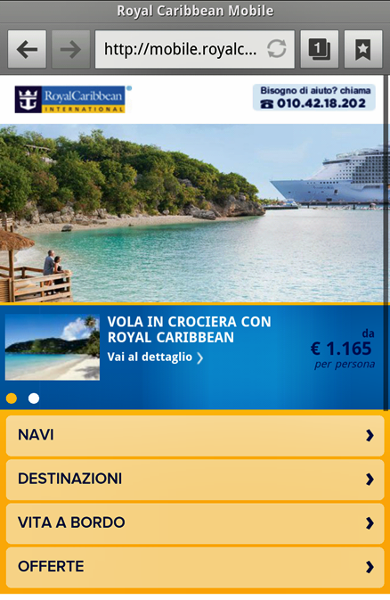 Da Royal Caribbean International la nuova versione mobile del sito web