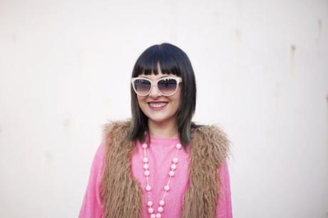 smilingischic, fashion blog, pink and red, spring, occhiali da sole Max & Co , primo piano 