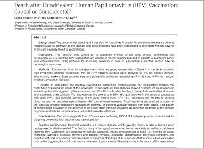 Studio scientifico mostra come il vaccino quadrivalente contro il papilloma virus possa innescare vasculopatie autoimmuni mortali