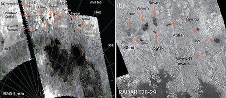 NASA Cassini VIMS - laghi su Titano