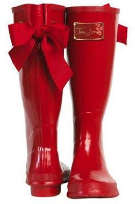 Rain boots with bows!