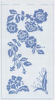 Schemi per il filet: Una striscia con grandi rose