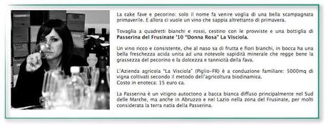 Cake fave e pecorino romano...con vino abbinato!