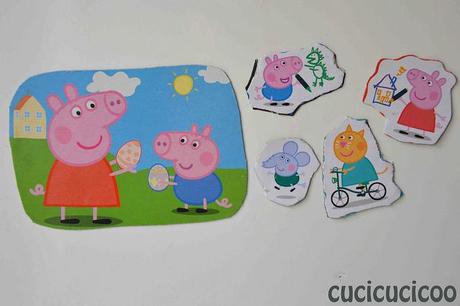 peppa pig upcycled homemade magnets