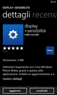 La funzione display+sensibilità è stata aggiornata alla versione 1.5.2.1.